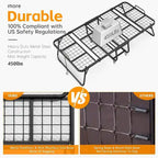 Lit d'appoint pliant à roulettes avec cadre en métal robuste et matelas épais de 5 pouces, peu encombrant