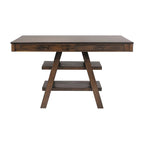 Ensemble de salle à manger 9 pièces Ferrara Walnut et Brown, hauteur comptoir