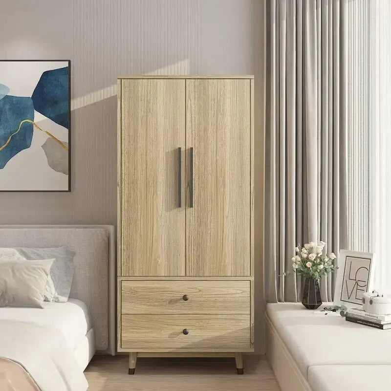 Armoire en bois à 2 tiroirs et 2 portes