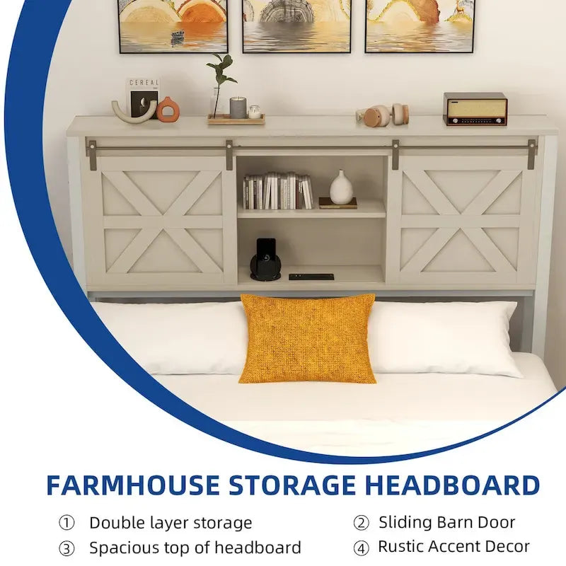 Cadre de lit Moasis Farmhouse en chêne, format queen/king