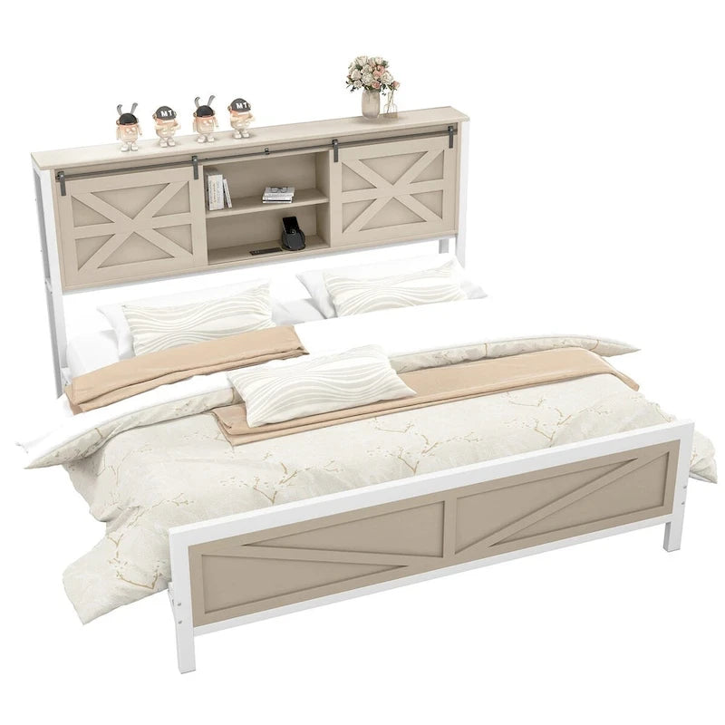 Cadre de lit Moasis Farmhouse en chêne, format queen/king