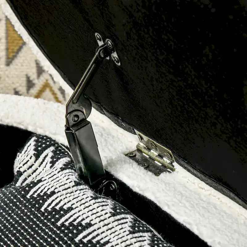 HOMCOM Banc coffre ottoman 46, recouvert de tissu bouclé effet peluche avec structure en bois, banc de chambre ou de salon