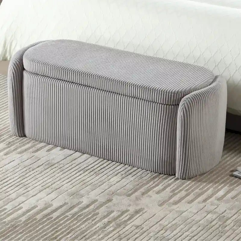 Pouf de rangement rembourré en tissu pour entrée