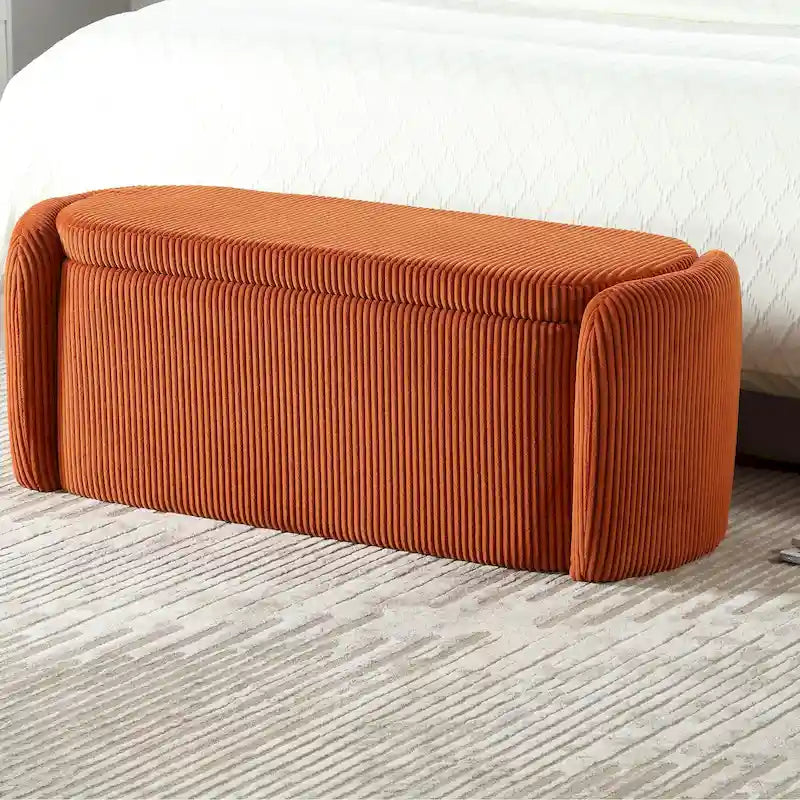 Pouf de rangement rembourré en tissu pour entrée