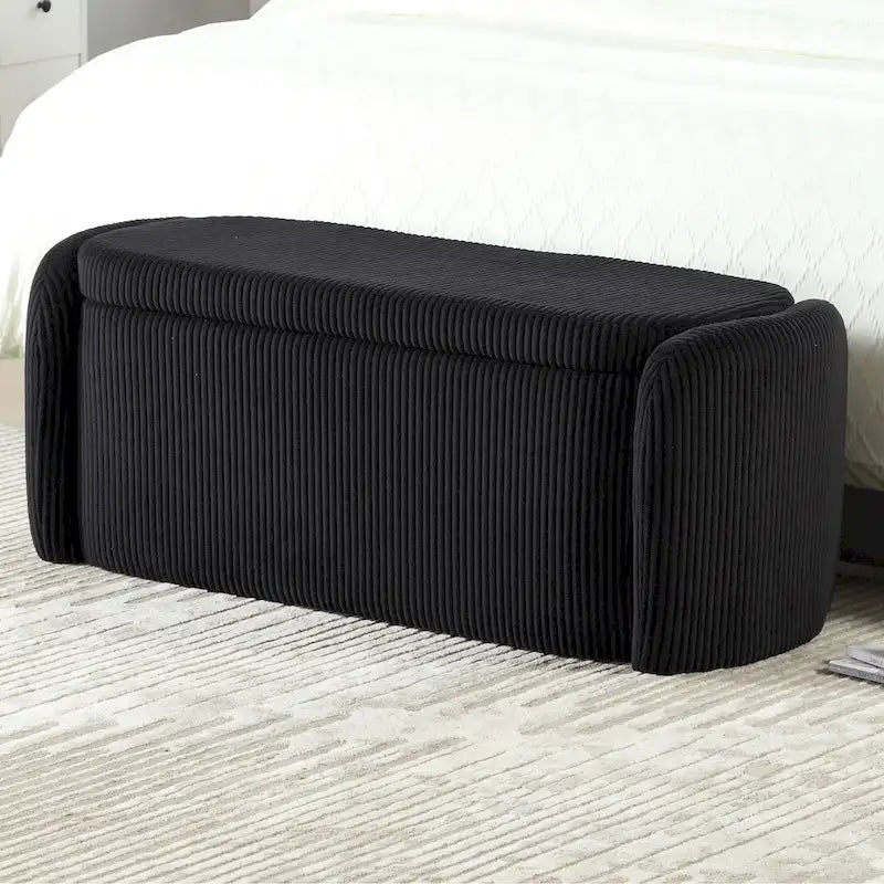 Pouf de rangement rembourré en tissu pour entrée