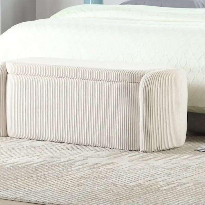 Pouf de rangement rembourré en tissu pour entrée