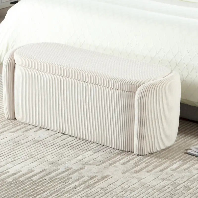 Pouf de rangement rembourré en tissu pour entrée