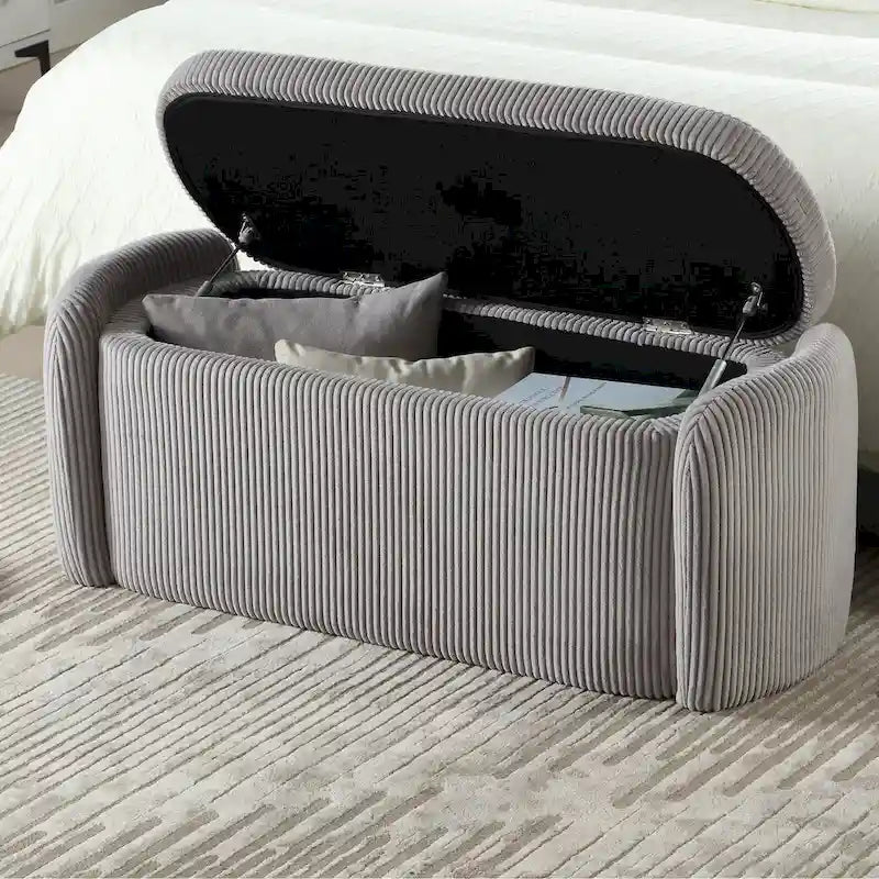 Pouf de rangement rembourré en tissu pour entrée