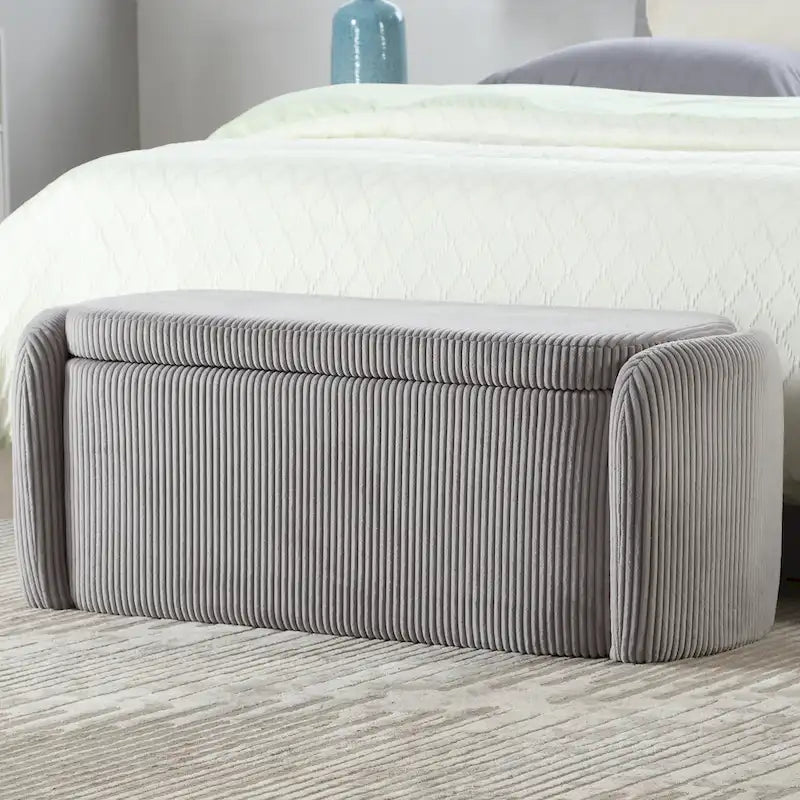 Pouf de rangement rembourré en tissu pour entrée