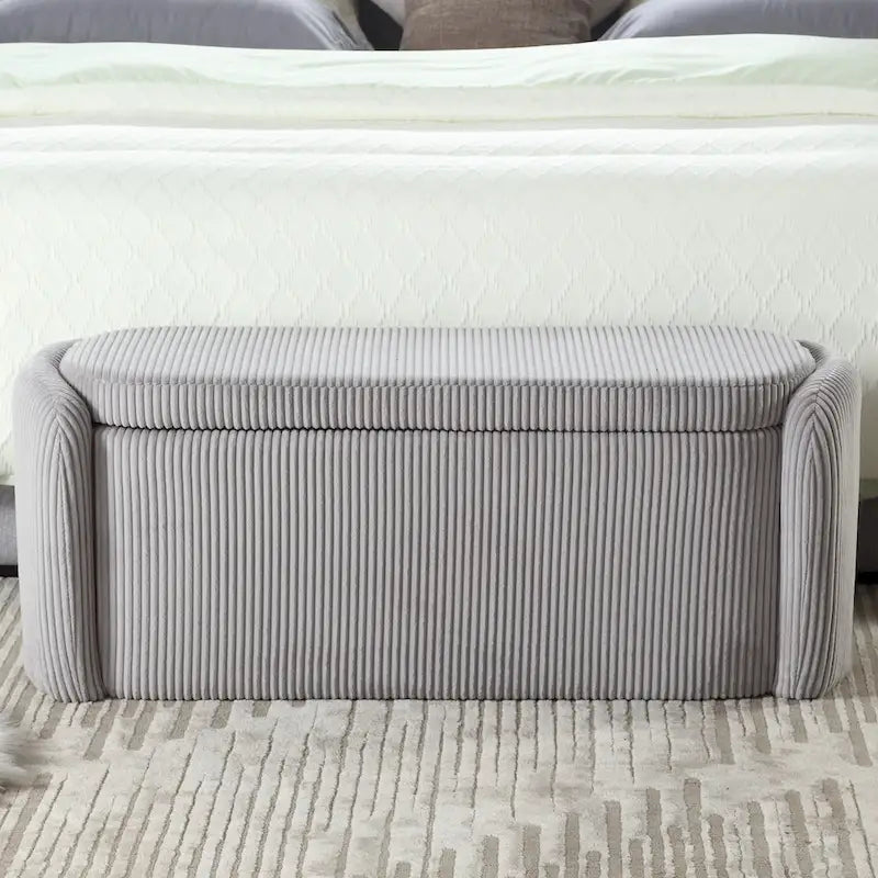 Pouf de rangement rembourré en tissu pour entrée