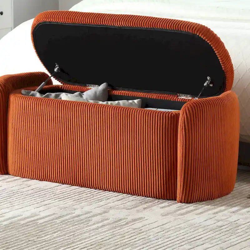 Pouf de rangement rembourré en tissu pour entrée