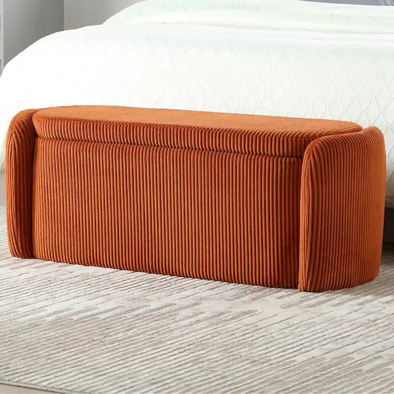 Pouf de rangement rembourré en tissu pour entrée