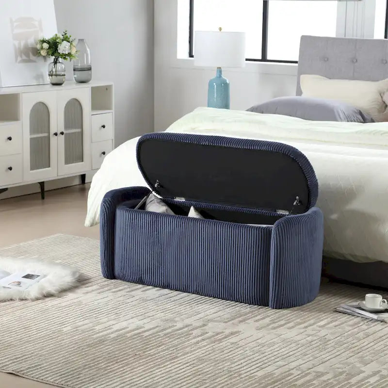 Pouf de rangement rembourré en tissu pour entrée