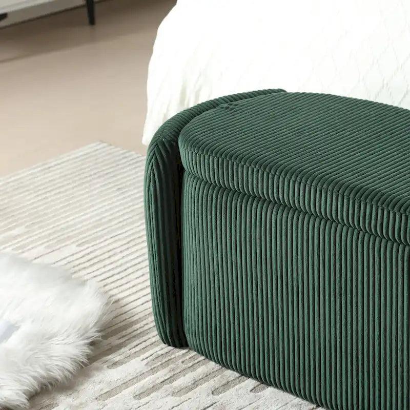 Pouf de rangement rembourré en tissu pour entrée
