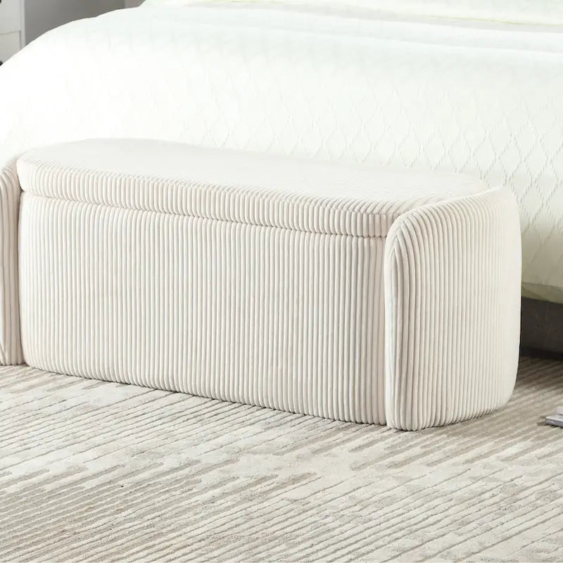 Pouf de rangement rembourré en tissu pour entrée