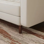 Canapé deux places Stateside style Mid-Century, accoudoirs carrés, recouvert de cuir, 59