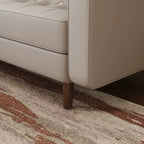 Canapé deux places Stateside style Mid-Century, accoudoirs carrés, recouvert de cuir, 59