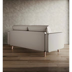 Canapé deux places Stateside style Mid-Century, accoudoirs carrés, recouvert de cuir, 59