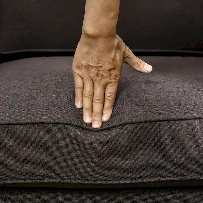 Canapé deux places HOMCOM 61, style moderne du milieu du siècle, petit canapé 2 places avec garniture cloutée, accoudoirs arrondis et revêtement en tissu.