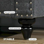 Canapé deux places HOMCOM 61, style moderne du milieu du siècle, petit canapé 2 places avec garniture cloutée, accoudoirs arrondis et revêtement en tissu.