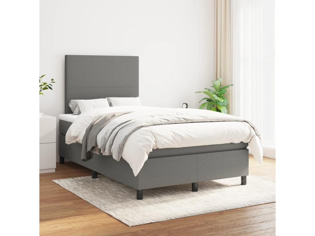 Matelas en tissu gris, 120 x 190 cm - dlz1766568342645