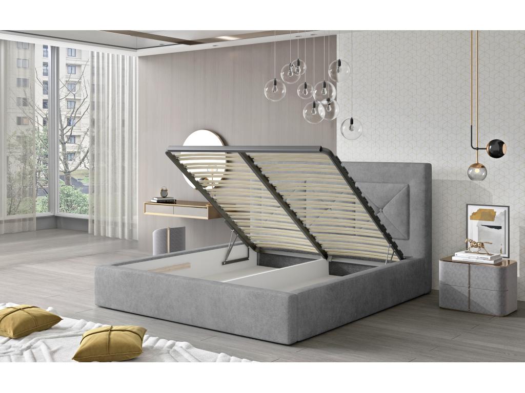 Lit en tissu marron, 200 x 200 cm