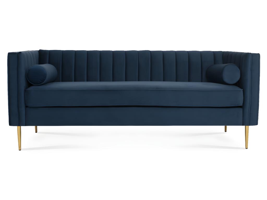 Canapé en velours bleu