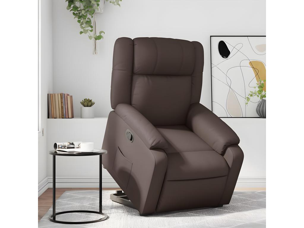 Fauteuil d'appoint en similicuir marron
