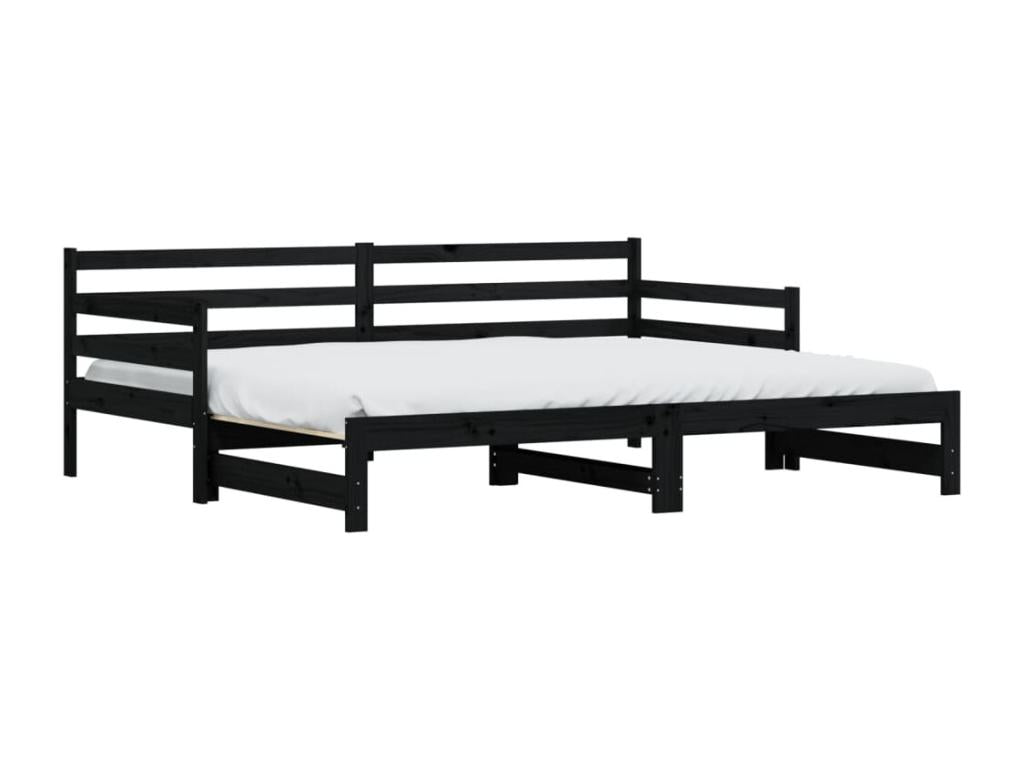 Matelas en bois massif noir, 90 x 190 cm