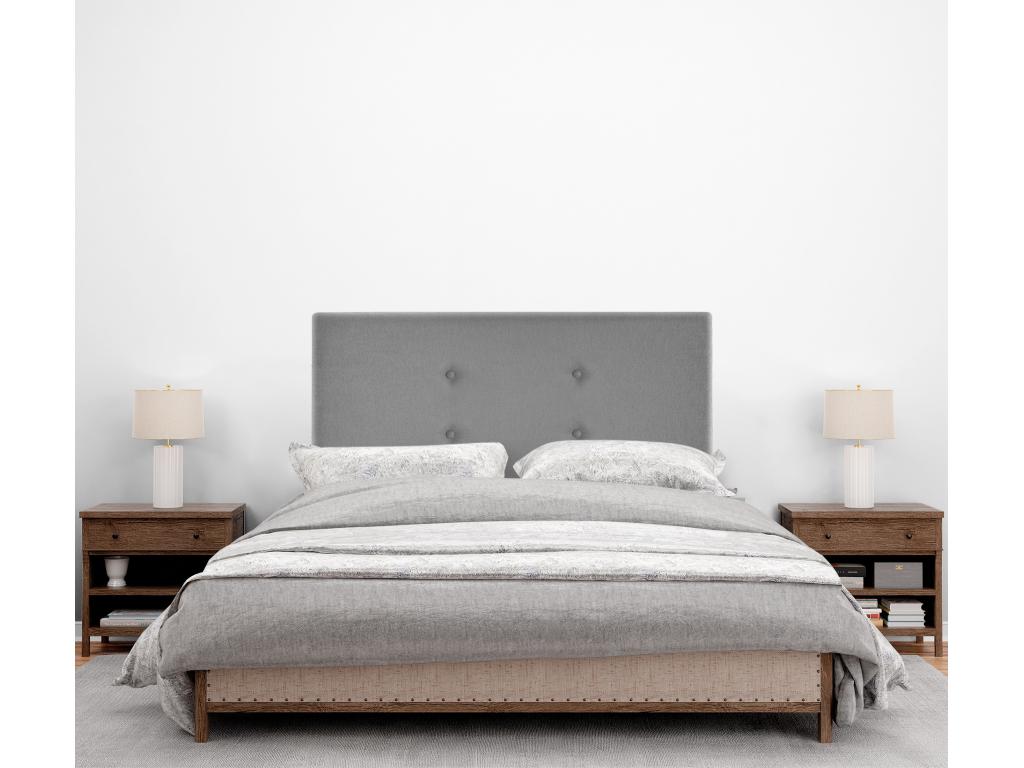 Lit en tissu gris, 95 x 105 cm