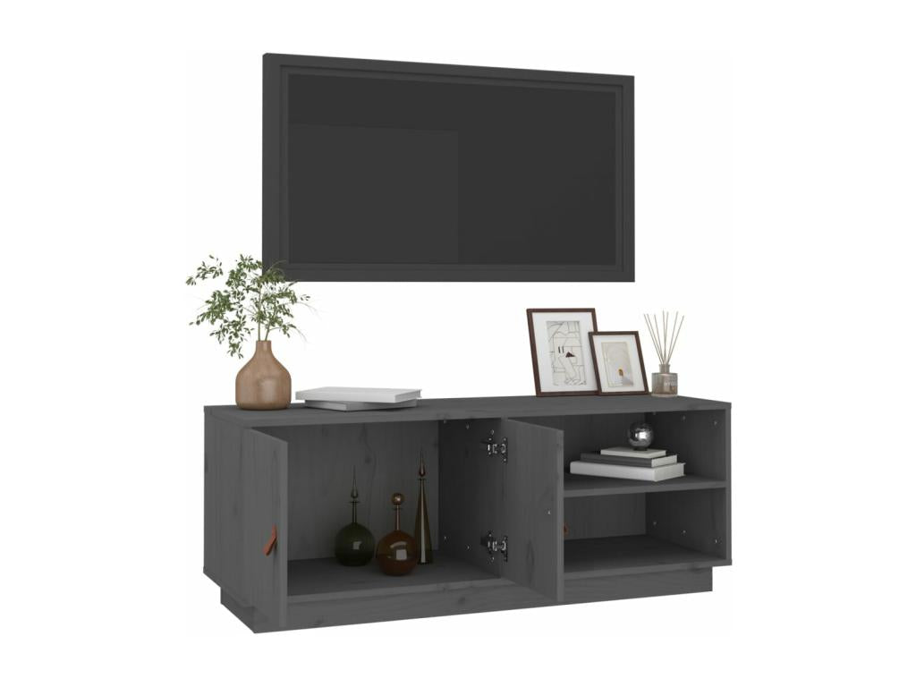 Meuble TV en pin gris, 105 x 34 x 40 cm