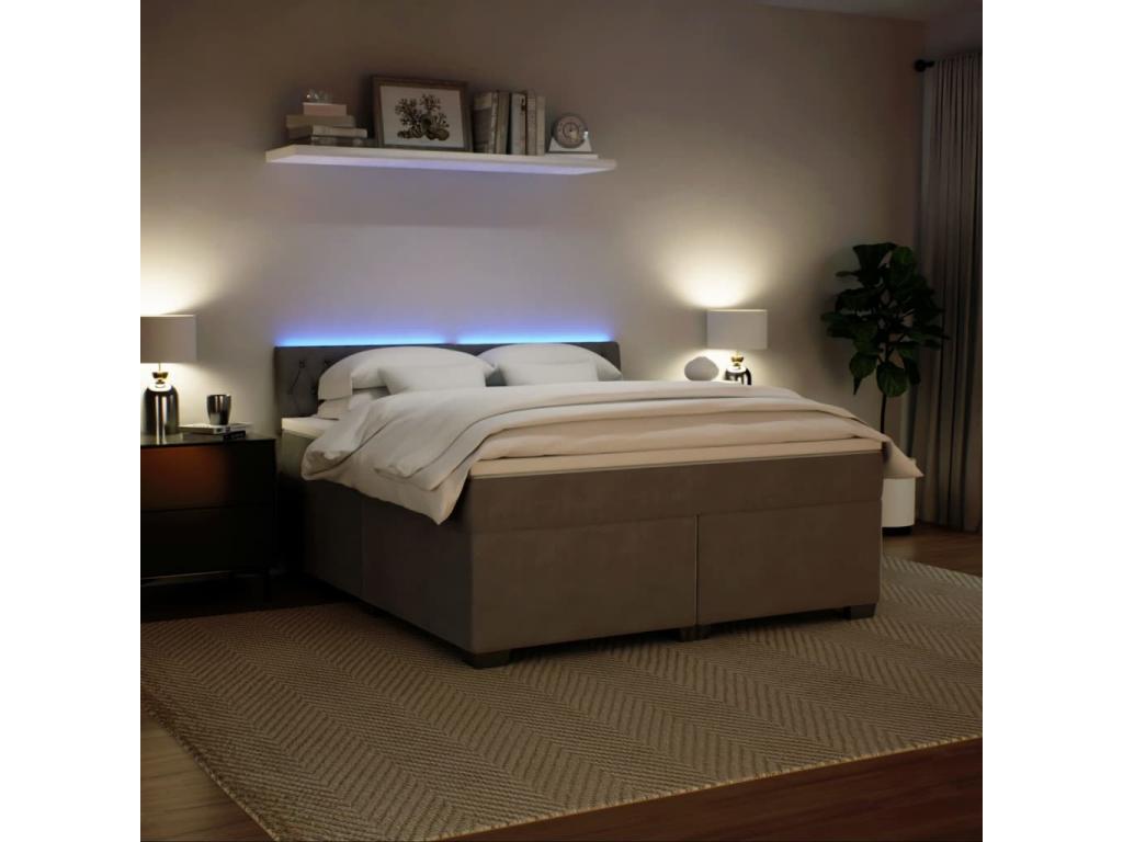 Matelas en velours gris, 180 x 200 cm