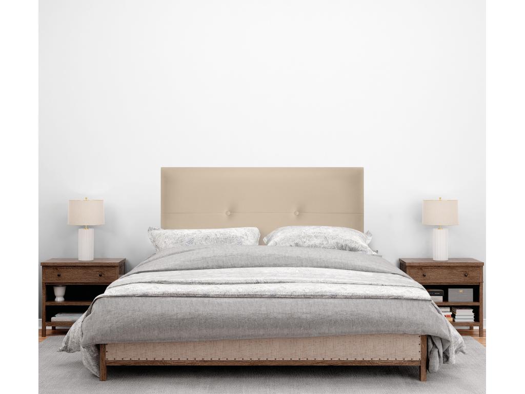 Lit en similicuir beige, 90 x 50 cm