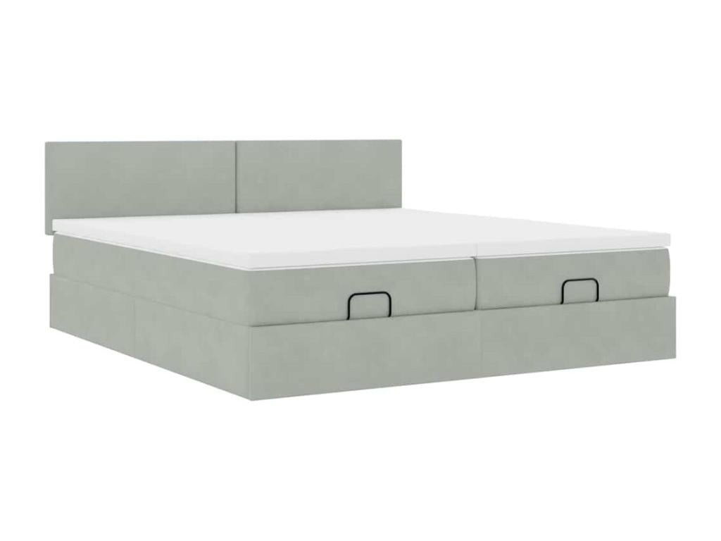 Matelas en velours gris, 200 x 200 cm