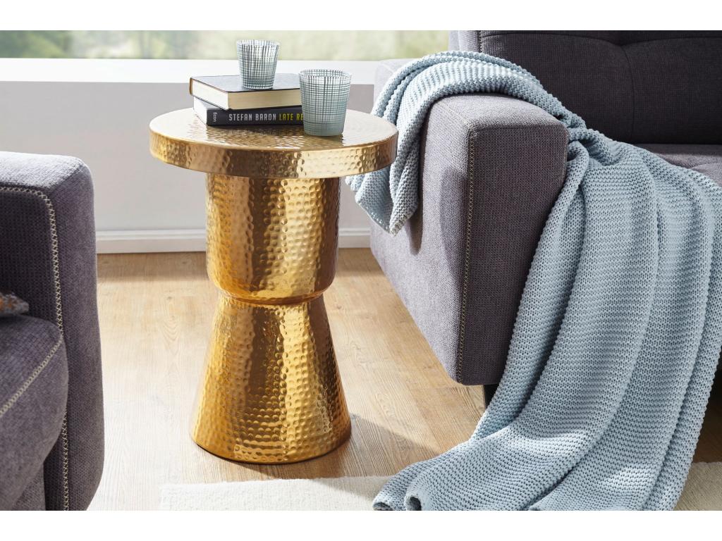 Canapé en métal doré, 43 x 59 x 43 cm