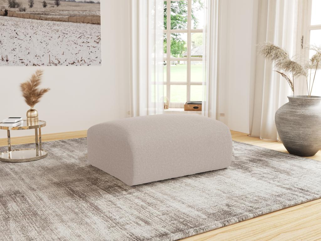 Pouf en tissu beige