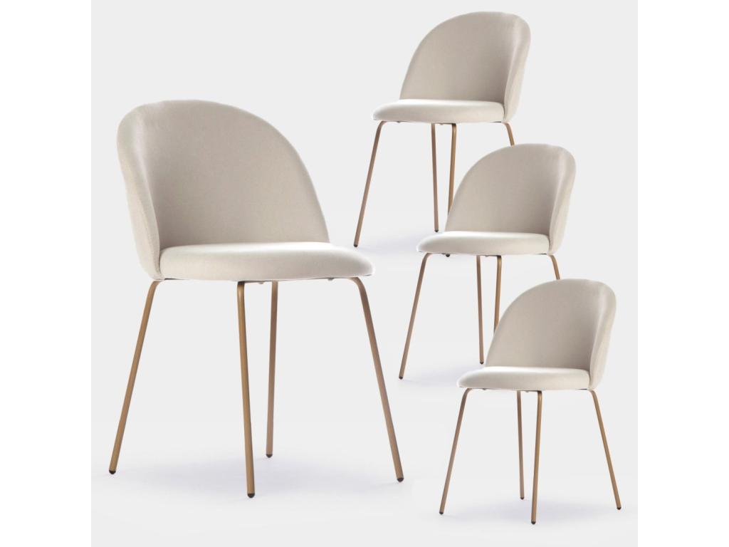 Chaise en tissu beige, 49 x 81 cm