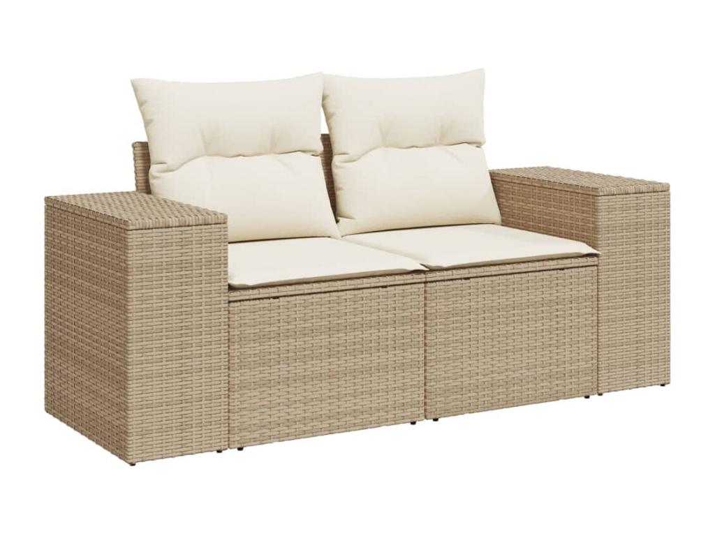 Ensemble de mobilier de jardin en résine tressée beige - dlz1766568180543