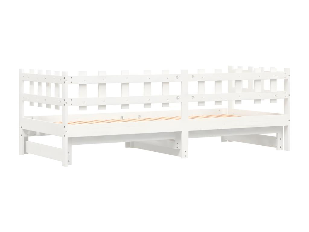 Matelas en bois massif blanc, 2 x 90 x 190 cm