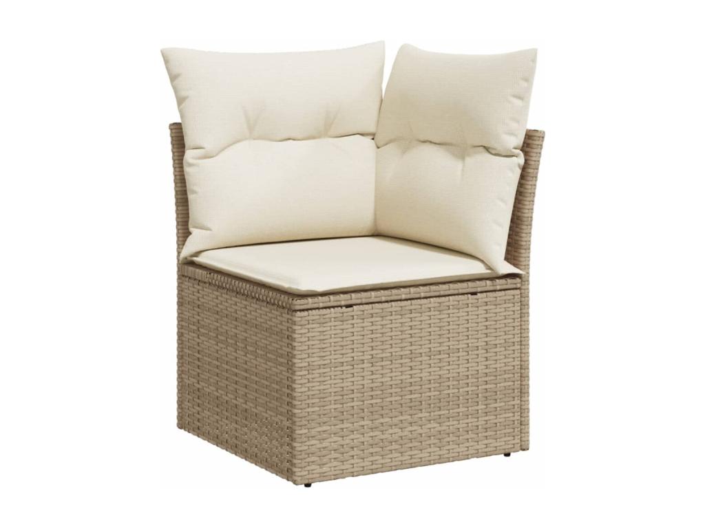 Ensemble de mobilier de jardin en résine tressée beige - dlz1766568180543
