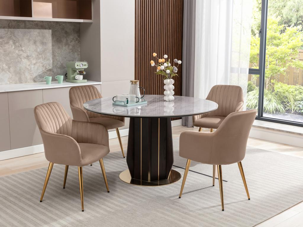 Mobilier d'intérieur en velours beige - dlz1766568526855