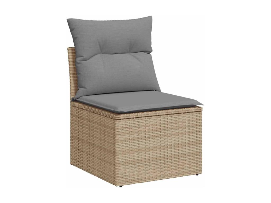 Ensemble de mobilier de jardin en résine tressée beige - dlz1766568078954