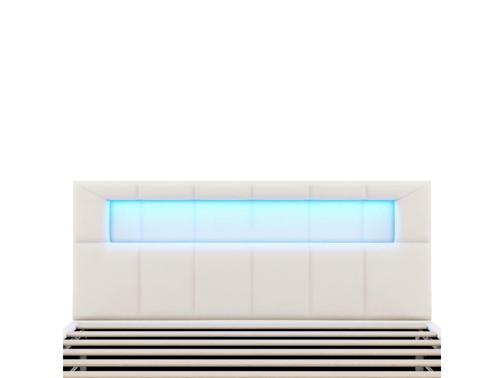 Lit en velours beige, 90 x 200 cm