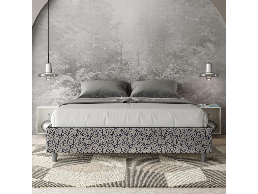 Lit en tissu bleu, 160 x 190 cm