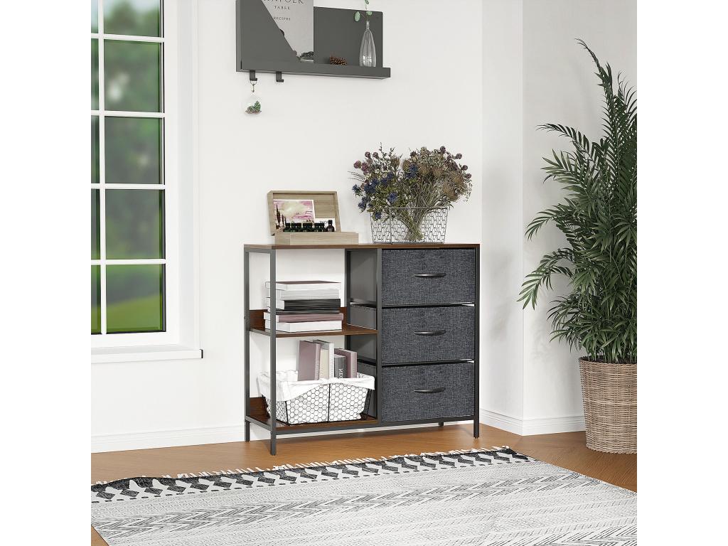 Commode en métal anthracite