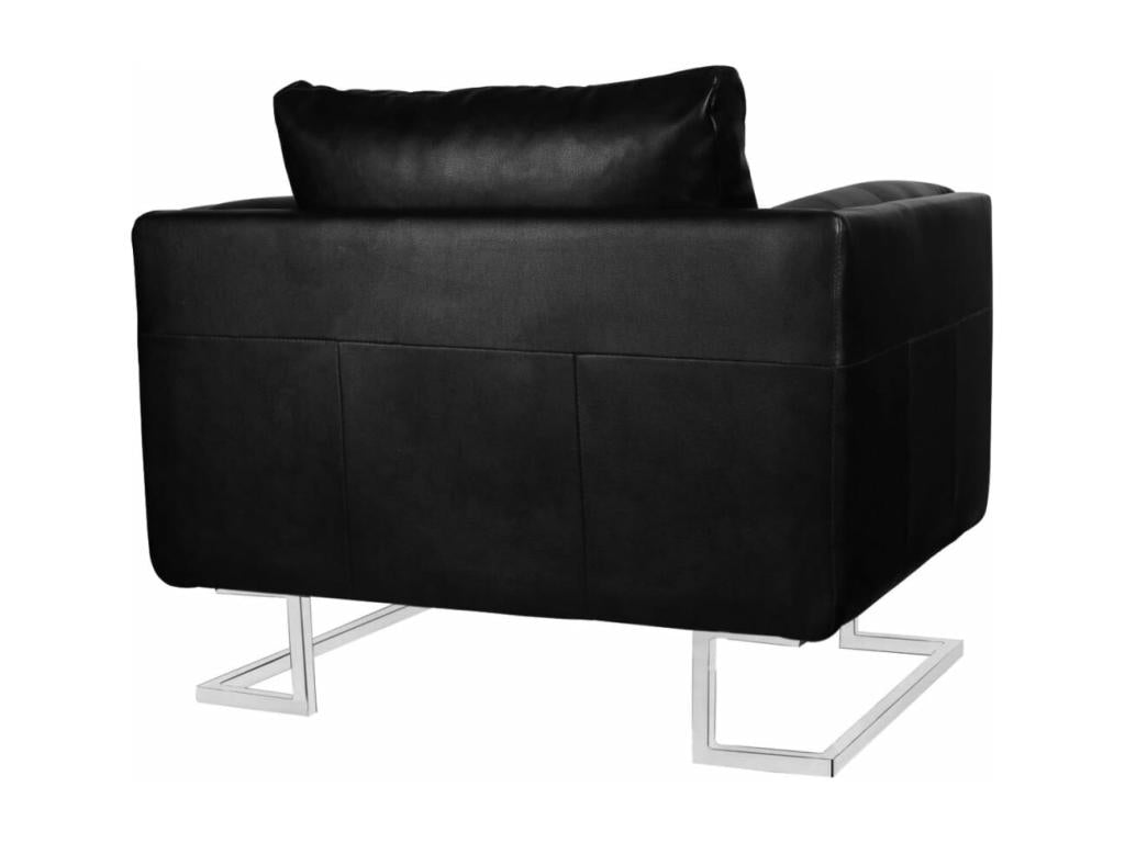 Fauteuil d'appoint en similicuir noir