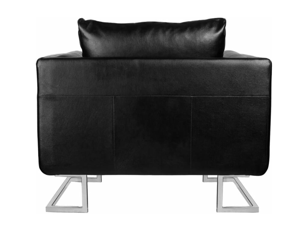 Fauteuil d'appoint en similicuir noir
