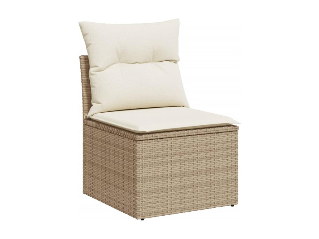 Ensemble de mobilier de jardin en résine tressée beige - dlz1766568134519